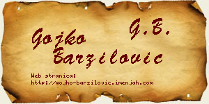 Gojko Barzilović vizit kartica